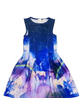 Krásné společenské šaty s jednorožci Bluezoo