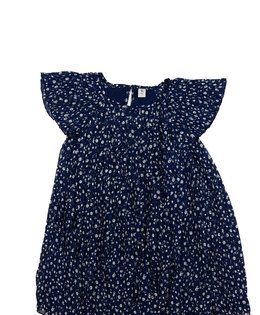 Tmavě modré květinové vzdušné šaty Tu