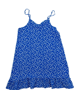 Modré vzdušné květinové šaty 