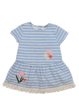 Modré pruhované šaty s květinami George