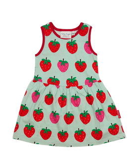 Modré šaty s jahodami 