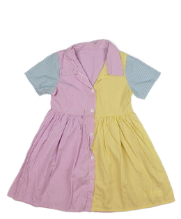 Barevné pruhované košilové šaty 