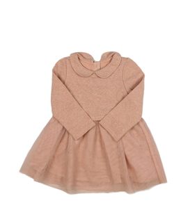 Růžové teplejší šaty s  bohatou sukní Tu