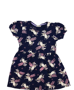 Tmavě modré šaty s jednorožci