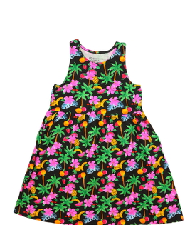 Tmavě šedé šaty s barevnými obrázky Primark 