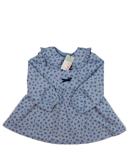 Nové modré teplejší květinové šaty Primark 