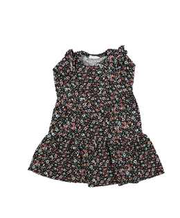 Černé květinové šaty s volánky Primark 