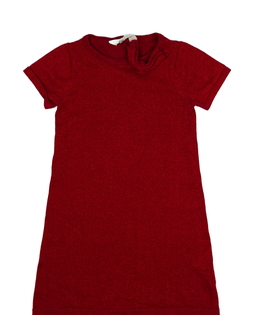 Červené lesklé šaty s mašlí H&M