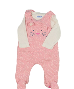 Růžový teplý overal a body Jojo Maman Bébé