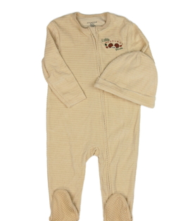 Hnědý overal s ježečky a čepička Primark