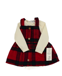 Nové červené šaty a krémové body F&F