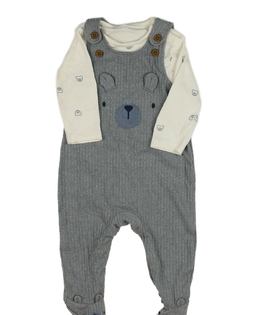 Bílé body a modrý overal George