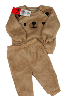 Hnědý teplý chlupatý set