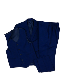 Trojdílný modrý společenský oblek 