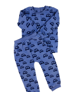 Modrý teplejší set s auty 