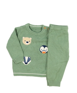 Nový zelený svetr a legíny Nutmeg