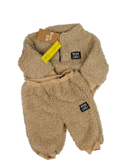 Nová hnědá chlupatá mikina a tepláky 