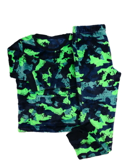 Tmavý maskáčový chlupatý set Nutmeg