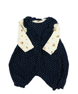 Modrý overal a květinové body Next