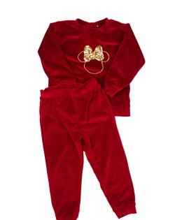 Červená semišová tepláková souprava Minnie George