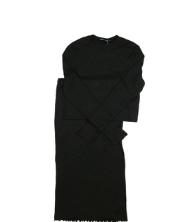 Černá dlouhá pouzdrová sukně a crop top Primark