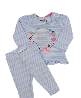 Modré pruhované triko a legíny  Primark 