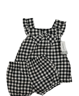 Nové černo-bílé kostkované kraťasy a tílko 