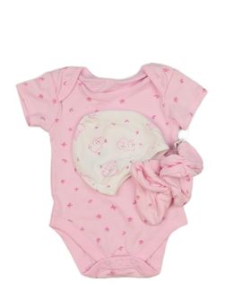 Nové růžové body, capáčky a čepička Nutmeg 