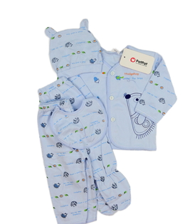 Nový modrý chlapecký set 5 ks s ježky 