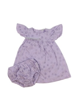 Nové fialové madeirové šaty a kalhotky 