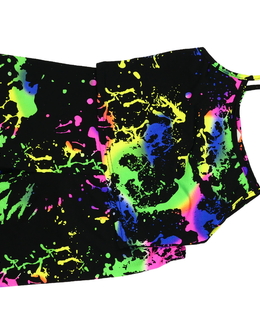 Černý vzorovaný crop top a kraťasy