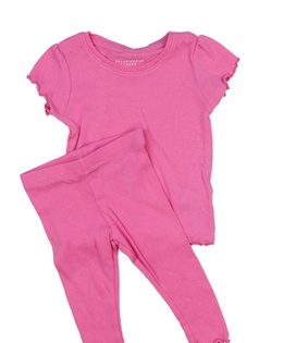 Růžové žebrované triko a legíny Primark 