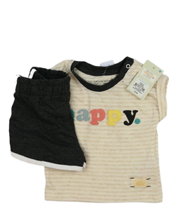 Nové hnědo-šedé kraťasy a triko Primark 