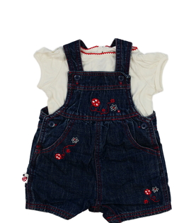 Modré riflové lacláče a triko Ladybird