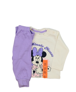 Krémové triko a fialové legíny Minnie Disney Prima