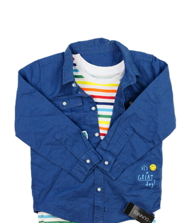 Nové pruhované triko kr. rukáv a košile 