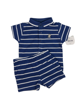 Nové modré pruhované triko a kraťasy Nutmeg