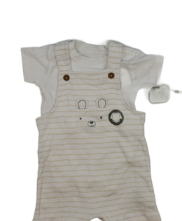 Nový pruhovaný overal a bílé body Nutmeg