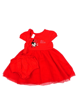 Červené šaty, čelenka a kalhotky Minnie Disney 