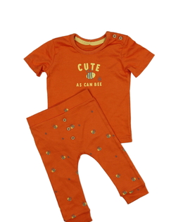 Oranžové triko a legíny s včelou George