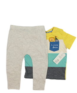 Nové šedé legíny a barevné triko F&F