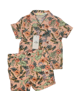 Nová růžová košile a kraťasy s listy Primark 