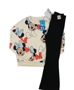 Nová krémová mikina a tmavé legíny Minnie M&S