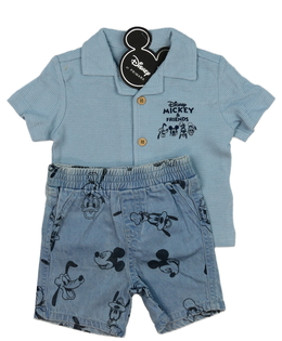 Nová modrá košile a kraťasy Mickey Disney Primark 