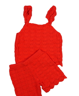 Červený pletený set Primark 