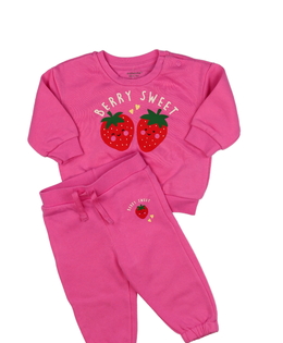 Růžová teplákovka s jahodou Primark 