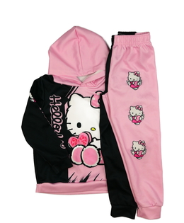 Černo-růžová slabá teplákovka Hello Kitty 