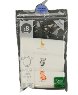 Nové bílé body krátký rukáv zvířátka 3 ks