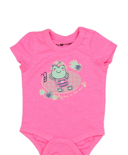 Vtipné růžové body se žábou 