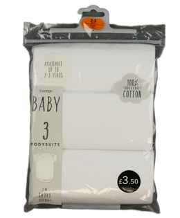 Nové bílé body krátký rukáv 3 ks George